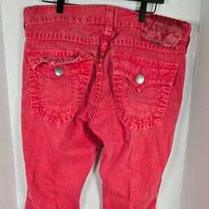 True Religion Men's Red Denim Jeans